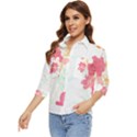 Hawaii T- Shirt Hawaii Florist Modern T- Shirt Women s Quarter Sleeve Pocket Shirt View3