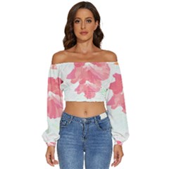 Hawaii T- Shirt Hawaii Florist Modern T- Shirt Long Sleeve Crinkled Weave Crop Top by maxcute