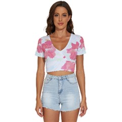 Hawaii T- Shirt Hawaii Florist Modern T- Shirt V-neck Crop Top