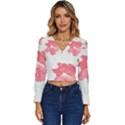 Hawaii T- Shirt Hawaii Florist Modern T- Shirt Long Sleeve V-Neck Top View1