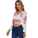 Hawaii T- Shirt Hawaii Florist Modern T- Shirt Long Sleeve V-Neck Top View2