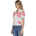 Hawaii T- Shirt Hawaii Florist Modern T- Shirt Puffed Short Sleeve Button Up Jacket View2