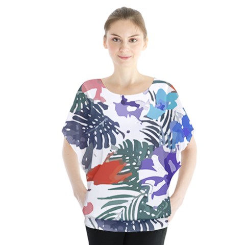 Hawaii T- Shirt Hawaii Flourish Pattern T- Shirt Batwing Chiffon Blouse by maxcute