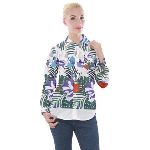 Hawaii T- Shirt Hawaii Flourish Pattern T- Shirt Women s Long Sleeve Pocket Shirt by maxcute