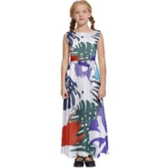 Hawaii T- Shirt Hawaii Flourish Pattern T- Shirt Kids  Satin Sleeveless Maxi Dress by maxcute