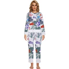 Hawaii T- Shirt Hawaii Flourish Pattern T- Shirt Womens  Long Sleeve Lightweight Pajamas Set