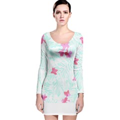 Hawaii T- Shirt Hawaii Flower Bird Fashion T- Shirt Long Sleeve Velvet Bodycon Dress by maxcute