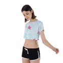 Hawaii T- Shirt Hawaii Flower Bird Fashion T- Shirt Tie Back Short Sleeve Crop Tee View2