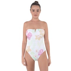 Hawaii T- Shirt Hawaii Flower Creative T- Shirt Tie Back One Piece Swimsuit