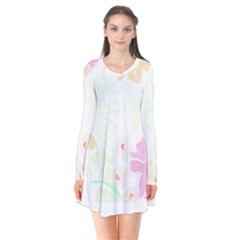 Hawaii T- Shirt Hawaii Flower Creative T- Shirt Long Sleeve V-neck Flare Dress by maxcute