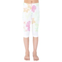 Hawaii T- Shirt Hawaii Flower Creative T- Shirt Kids  Capri Leggings  by maxcute