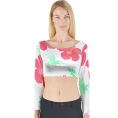 Hawaii T- Shirt Hawaii Flower Fashion T- Shirt Long Sleeve Crop Top by maxcute