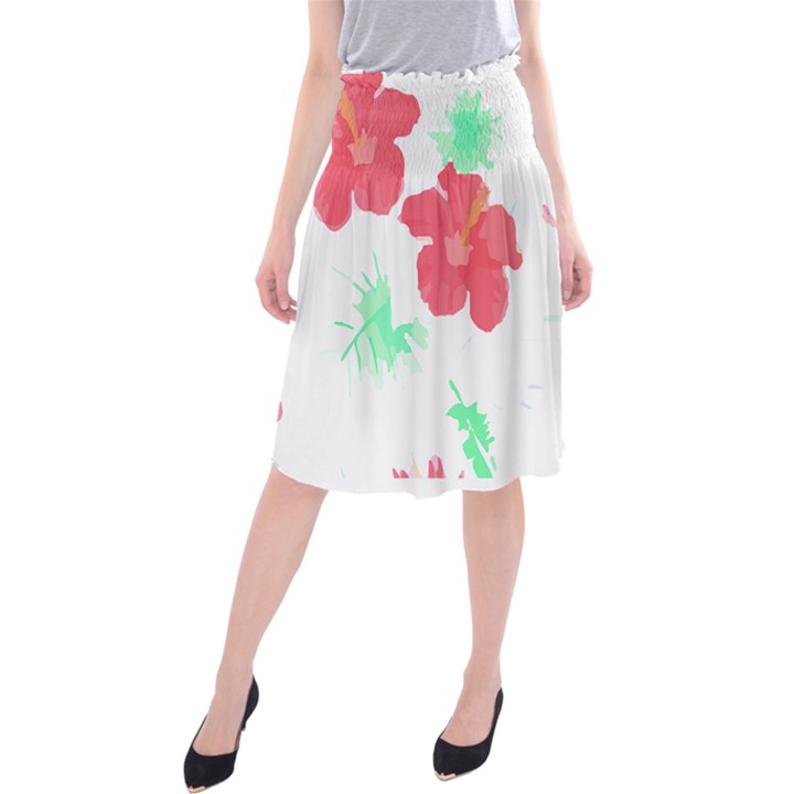 Hawaii T- Shirt Hawaii Flower Fashion T- Shirt Midi Beach Skirt