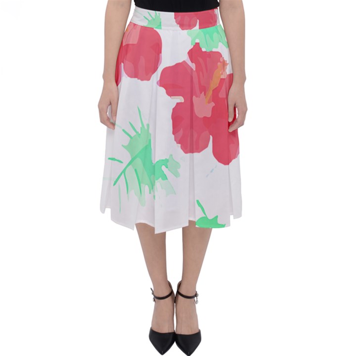 Hawaii T- Shirt Hawaii Flower Fashion T- Shirt Classic Midi Skirt