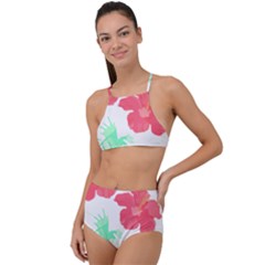 Hawaii T- Shirt Hawaii Flower Fashion T- Shirt High Waist Tankini Set by maxcute