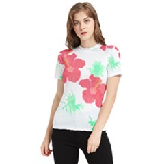 Hawaii T- Shirt Hawaii Flower Fashion T- Shirt Women s Short Sleeve Rash Guard by maxcute