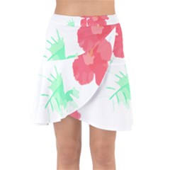 Hawaii T- Shirt Hawaii Flower Fashion T- Shirt Wrap Front Skirt by maxcute