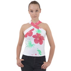 Hawaii T- Shirt Hawaii Flower Fashion T- Shirt Cross Neck Velour Top by maxcute