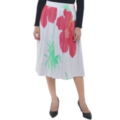 Hawaii T- Shirt Hawaii Flower Fashion T- Shirt Classic Velour Midi Skirt  by maxcute