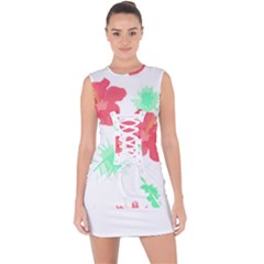 Hawaii T- Shirt Hawaii Flower Fashion T- Shirt Lace Up Front Bodycon Dress by maxcute