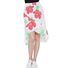 Hawaii T- Shirt Hawaii Flower Fashion T- Shirt Frill Hi Low Chiffon Skirt by maxcute