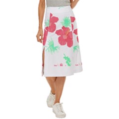 Hawaii T- Shirt Hawaii Flower Fashion T- Shirt Midi Panel Skirt by maxcute