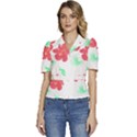 Hawaii T- Shirt Hawaii Flower Fashion T- Shirt Puffed Short Sleeve Button Up Jacket View1