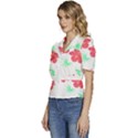 Hawaii T- Shirt Hawaii Flower Fashion T- Shirt Puffed Short Sleeve Button Up Jacket View2