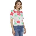 Hawaii T- Shirt Hawaii Flower Fashion T- Shirt Puffed Short Sleeve Button Up Jacket View3