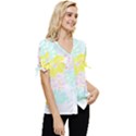 Hawaii T- Shirt Hawaii Flower Of Easter Garden T- Shirt Bow Sleeve Button Up Top View3