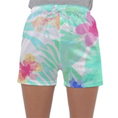 Hawaii T- Shirt Hawaii Flower Pattern T- Shirt Sleepwear Shorts by maxcute