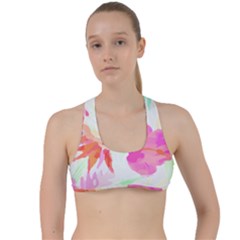 Hawaii T- Shirt Hawaii Flowerbages Pattern T- Shirt Criss Cross Racerback Sports Bra by maxcute