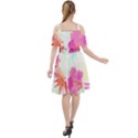 Hawaii T- Shirt Hawaii Flowerbages Pattern T- Shirt Cut Out Shoulders Chiffon Dress View2