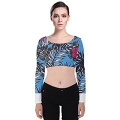 Hawaii T- Shirt Hawaii Flowering Trend T- Shirt Velvet Long Sleeve Crop Top by maxcute