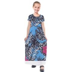 Hawaii T- Shirt Hawaii Flowering Trend T- Shirt Kids  Short Sleeve Maxi Dress by maxcute