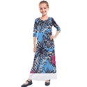 Hawaii T- Shirt Hawaii Flowering Trend T- Shirt Kids  Quarter Sleeve Maxi Dress View1