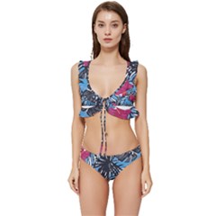 Hawaii T- Shirt Hawaii Flowering Trend T- Shirt Low Cut Ruffle Edge Bikini Set