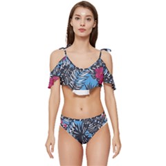 Hawaii T- Shirt Hawaii Flowering Trend T- Shirt Ruffle Edge Tie Up Bikini Set	