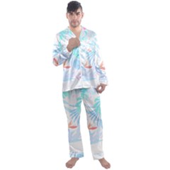 Hawaii T- Shirt Hawaii Flowers Creative T- Shirt Men s Long Sleeve Satin Pajamas Set by maxcute