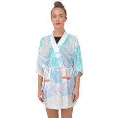 Hawaii T- Shirt Hawaii Flowers Creative T- Shirt Half Sleeve Chiffon Kimono by maxcute