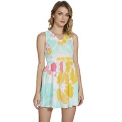 Hawaii T- Shirt Hawaii Flowers Modern T- Shirt Sleeveless High Waist Mini Dress