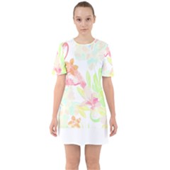 Hawaii T- Shirt Hawaii Foliage Garden T- Shirt Sixties Short Sleeve Mini Dress by maxcute