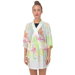 Hawaii T- Shirt Hawaii Foliage Garden T- Shirt Half Sleeve Chiffon Kimono by maxcute