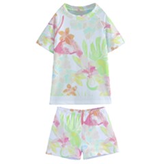 Hawaii T- Shirt Hawaii Foliage Garden T- Shirt Kids  Swim Tee And Shorts Set by maxcute