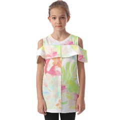 Hawaii T- Shirt Hawaii Foliage Garden T- Shirt Fold Over Open Sleeve Top