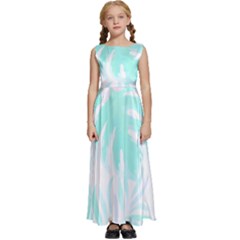 Hawaii T- Shirt Hawaii Forest Pattern T- Shirt Kids  Satin Sleeveless Maxi Dress by maxcute