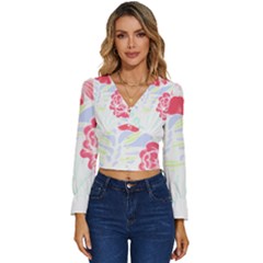 Hawaii T- Shirt Hawaii Forest Trend T- Shirt Long Sleeve V-neck Top