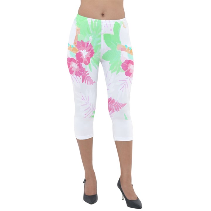 Hawaii T- Shirt Hawaii Garden Fashion T- Shirt Lightweight Velour Capri Leggings 