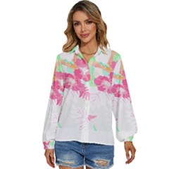 Hawaii T- Shirt Hawaii Garden Fashion T- Shirt Women s Long Sleeve Button Down Shirt