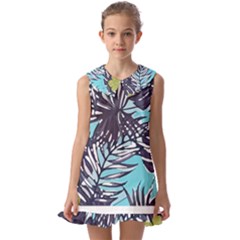 Hawaii T- Shirt Hawaii Garden Flora T- Shirt Kids  Pilgrim Collar Ruffle Hem Dress